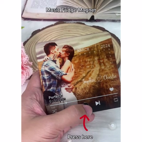 Upload Photo Calendar Anniversary Date Personalized Music Fridge Magnet, Anniversary  Gift For Him, For Her