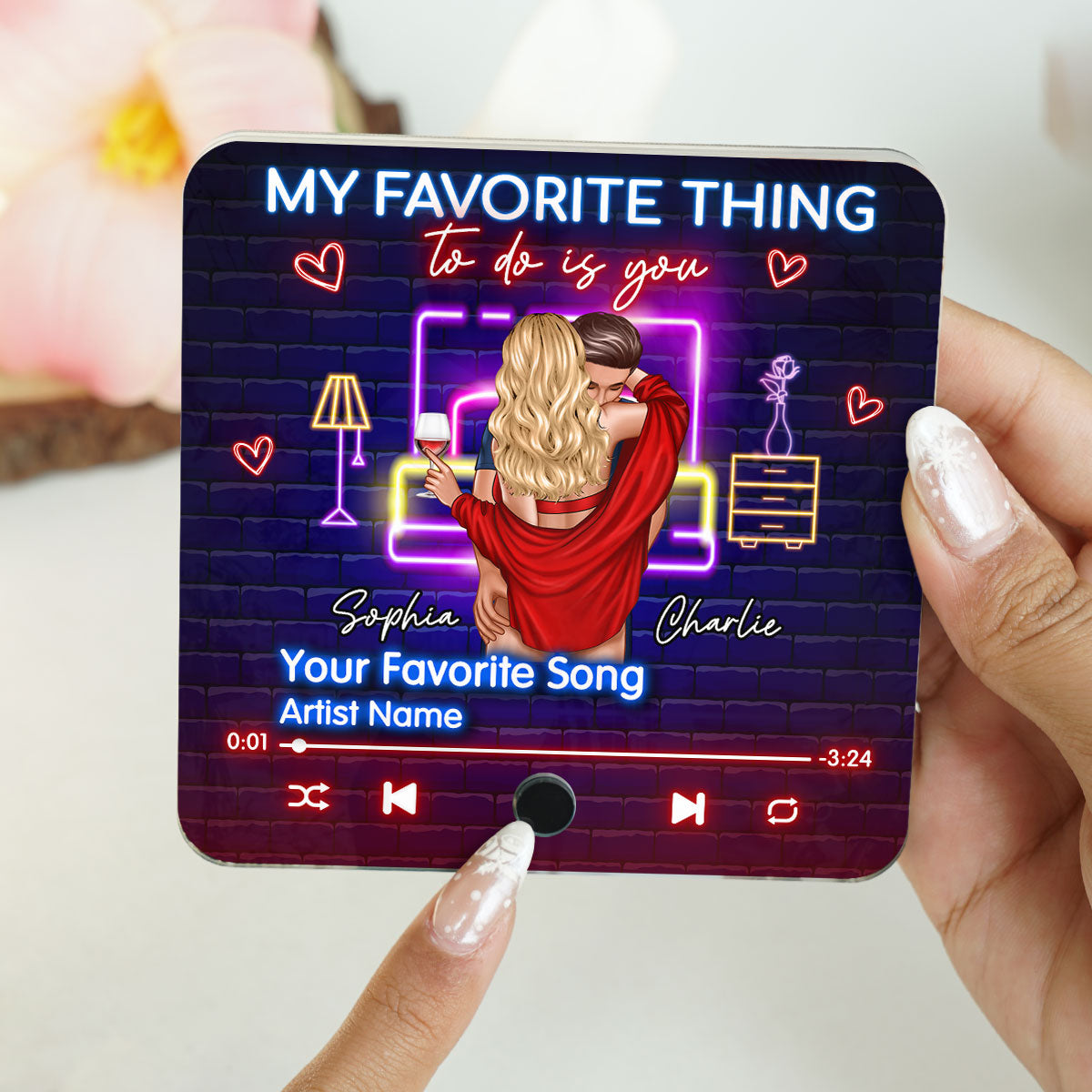 Romantic Couple My Favorite Thing To Do Is You Personalized Music Fridge Magnet, Heartfelt Gift For Couple, For Him, For Her, Boyfriend, Girlfriend, Husband, Wife
