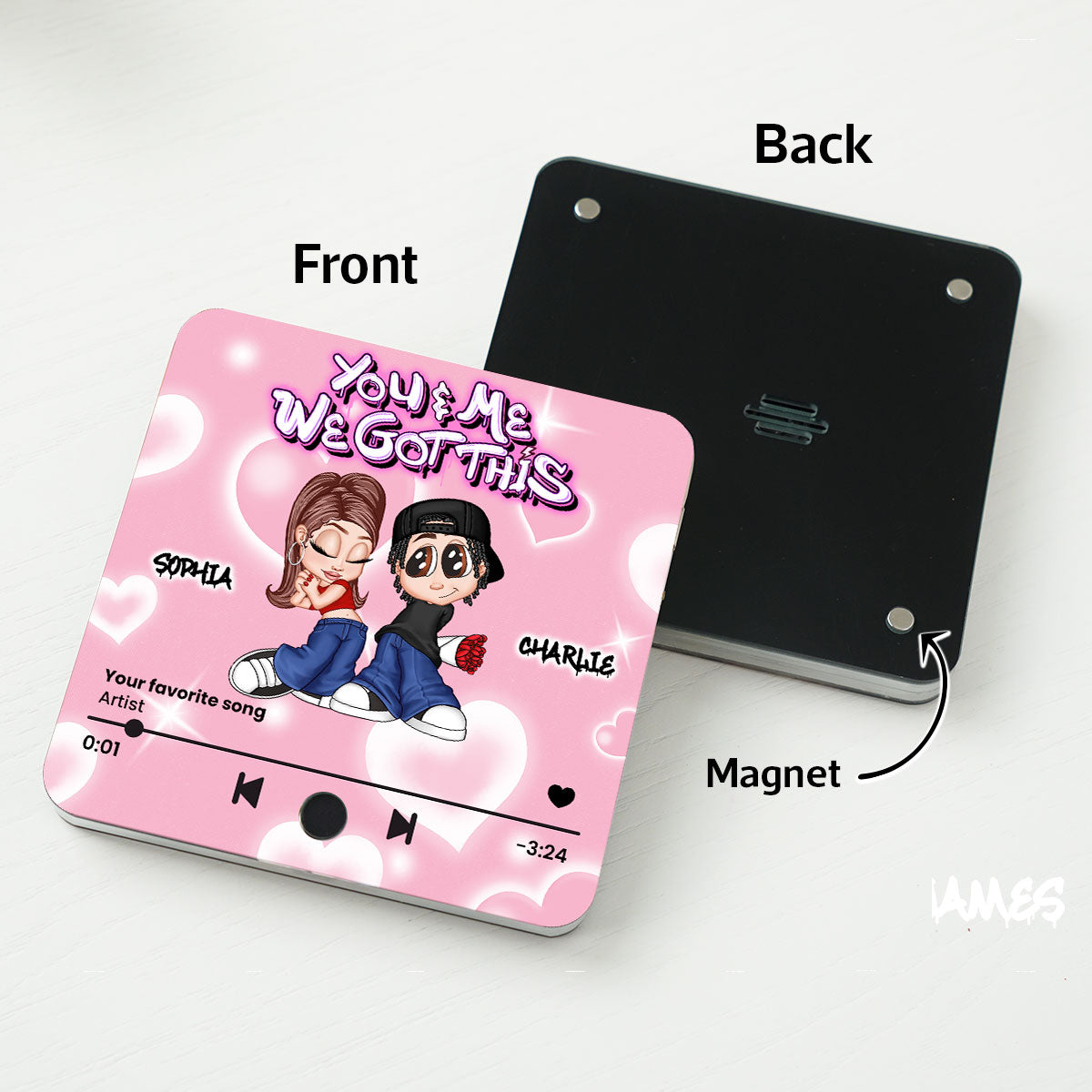 Y2K Couple Personalized Music Fridge Magnet, Heartfelt Gift For Couple, For Him, For Her, Boyfriend, Girlfriend, Husband, Wife