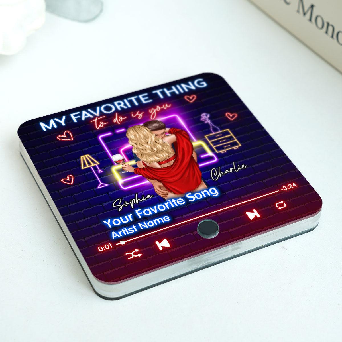 Romantic Couple My Favorite Thing To Do Is You Personalized Music Fridge Magnet, Heartfelt Gift For Couple, For Him, For Her, Boyfriend, Girlfriend, Husband, Wife