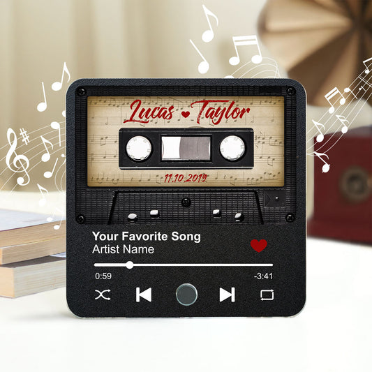 Retro Black Cassette Tape Personalized Music Fridge Magnet, Anniversary  Gift For Him, For Her, For The Couple