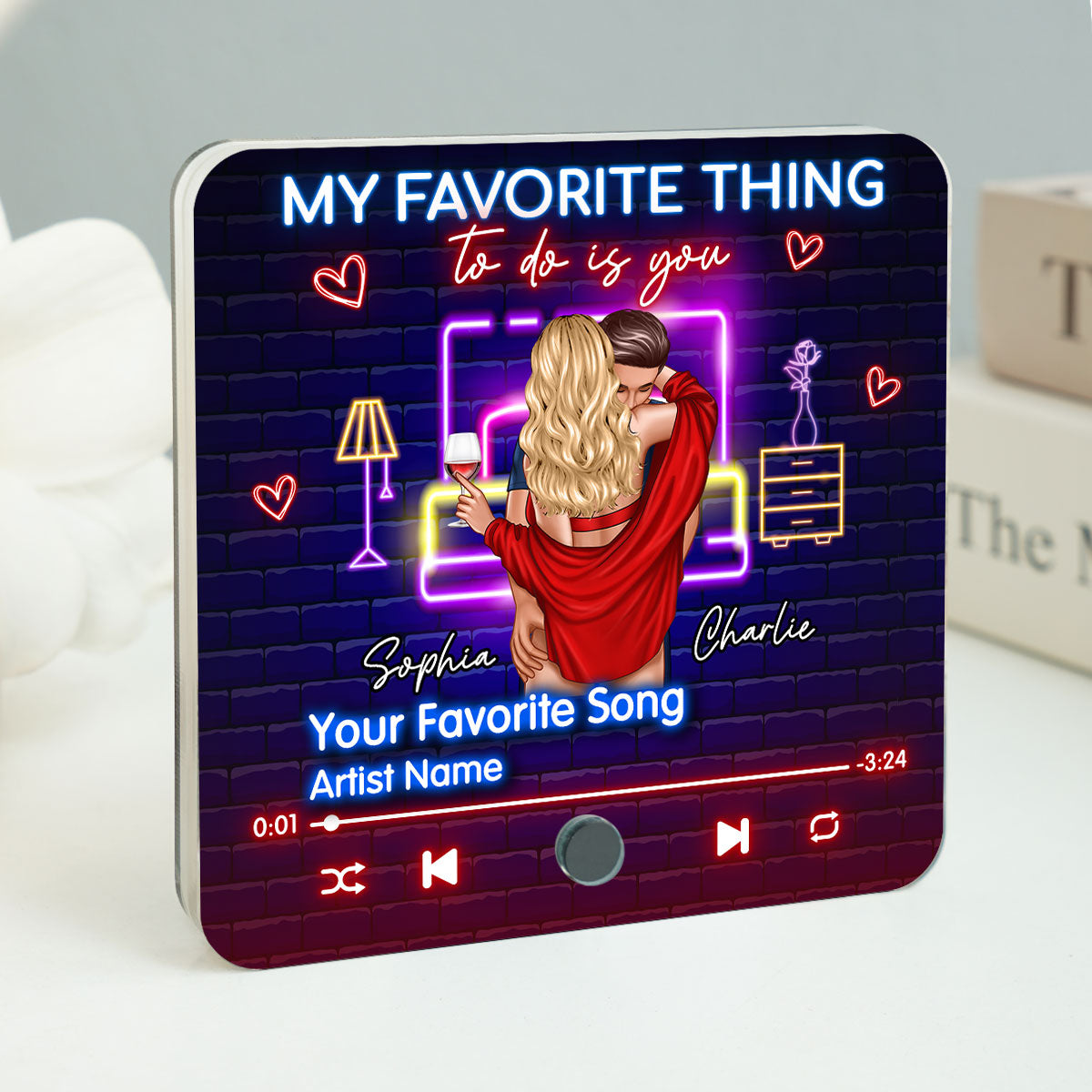 Romantic Couple My Favorite Thing To Do Is You Personalized Music Fridge Magnet, Heartfelt Gift For Couple, For Him, For Her, Boyfriend, Girlfriend, Husband, Wife