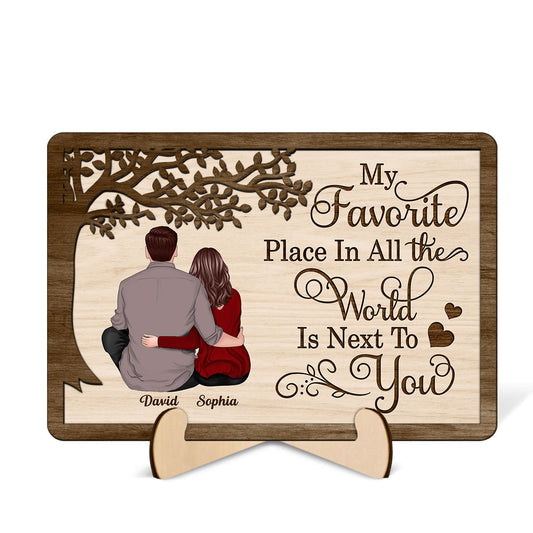 My Favorite Place Couple Personalized 2-Layered Wooden Plaque