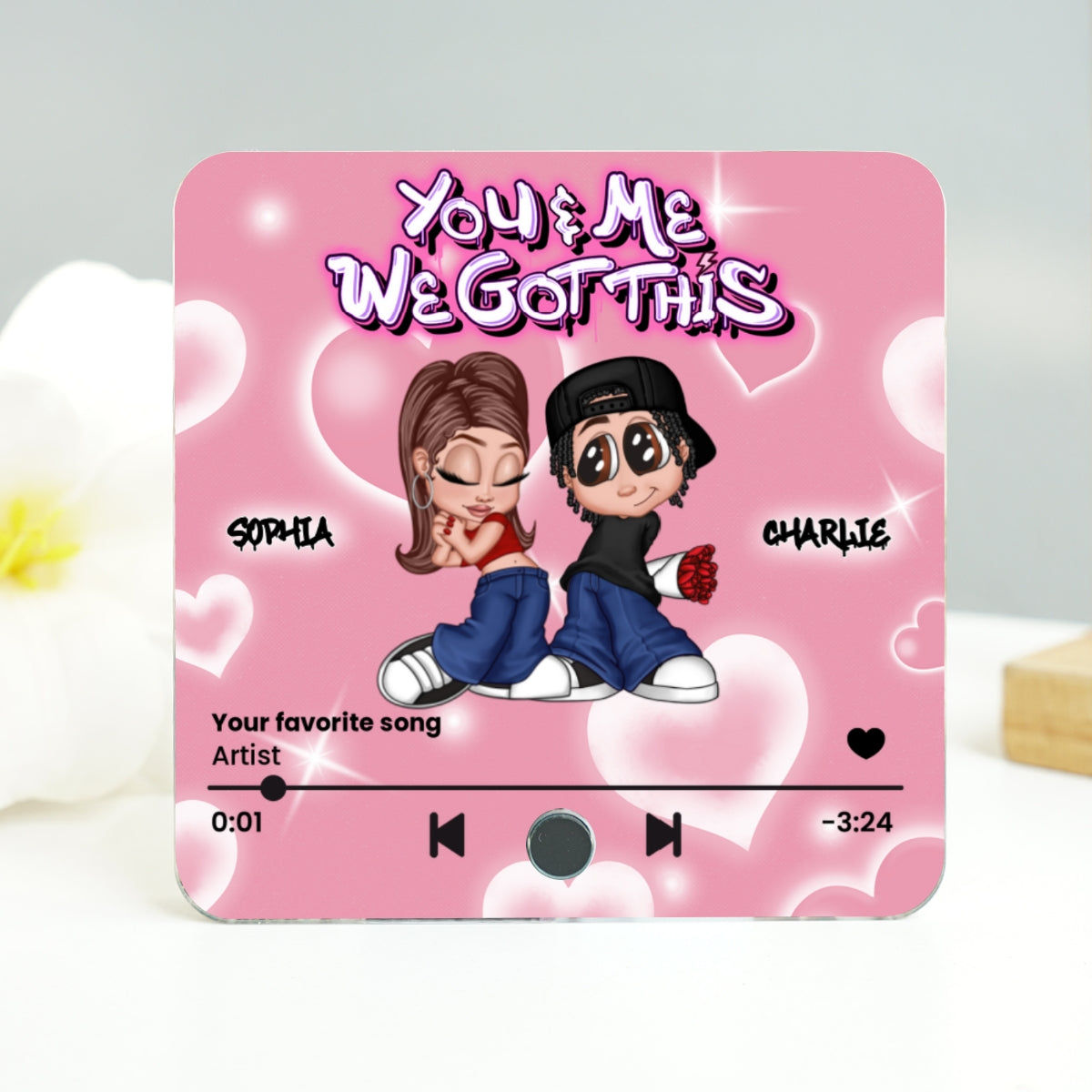 Y2K Couple Personalized Music Fridge Magnet, Heartfelt Gift For Couple, For Him, For Her, Boyfriend, Girlfriend, Husband, Wife