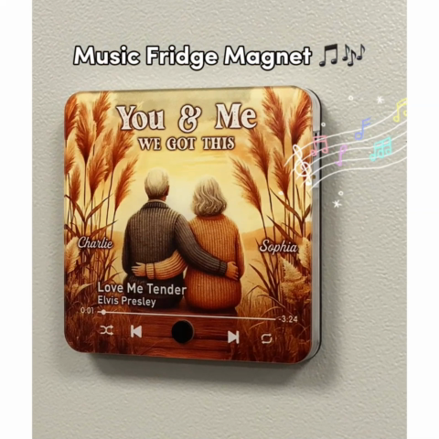 You & Me We Got This Old Couple Favorite Song Personalized Music Fridge Magnet, Valentine's Gift For Her, Gift For Him