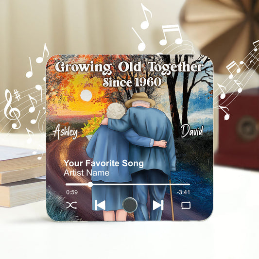 Old Couple Growing Old Together Since Personalized Music Fridge Magnet, Heartfelt 2025  Gift For Couple, For Him, For Her, Boyfriend, Girlfriend, Husband, Wife
