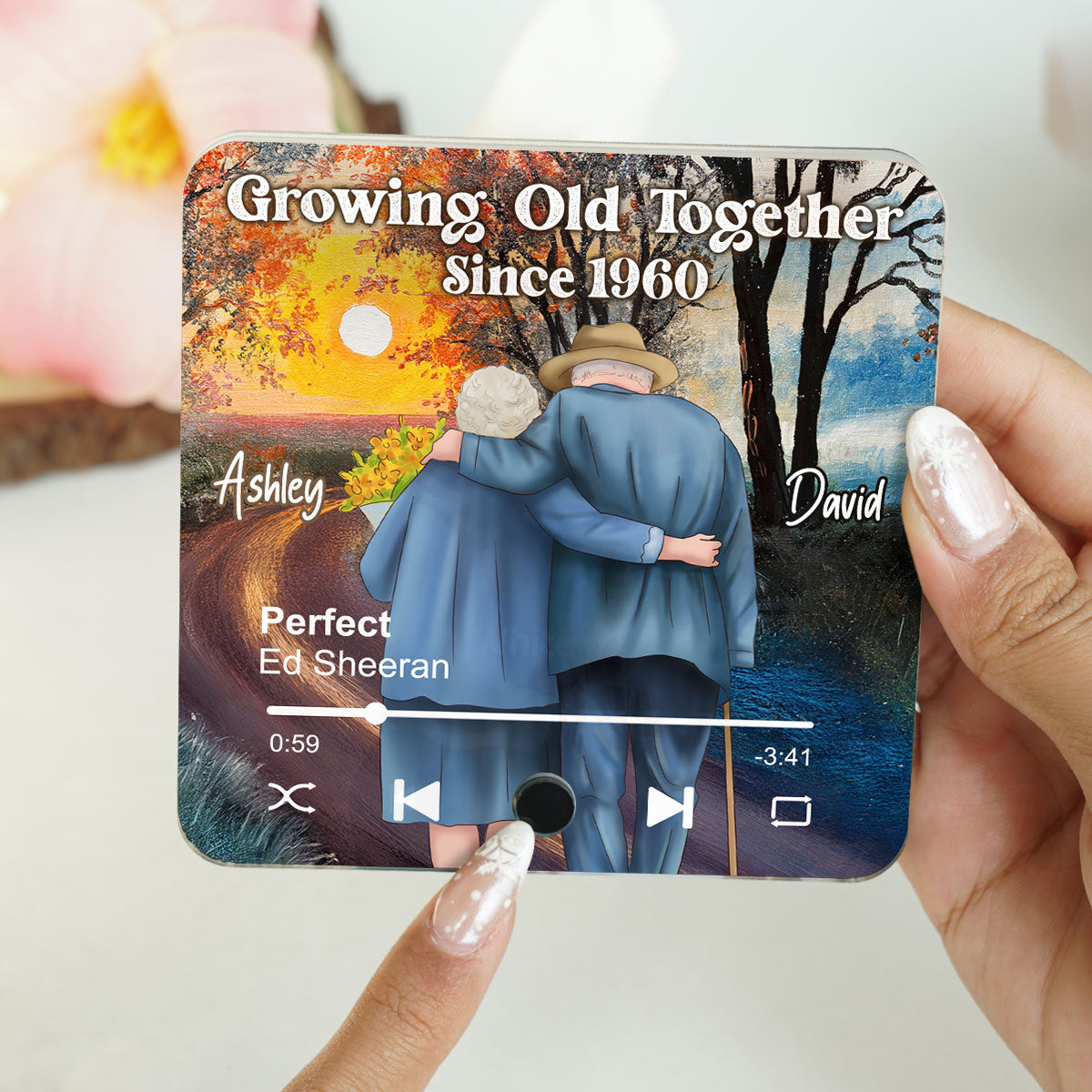 Old Couple Growing Old Together Since Personalized Music Fridge Magnet, Heartfelt 2025  Gift For Couple, For Him, For Her, Boyfriend, Girlfriend, Husband, Wife