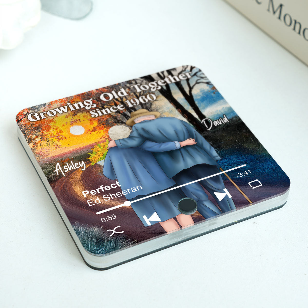 Old Couple Growing Old Together Since Personalized Music Fridge Magnet, Heartfelt 2025  Gift For Couple, For Him, For Her, Boyfriend, Girlfriend, Husband, Wife