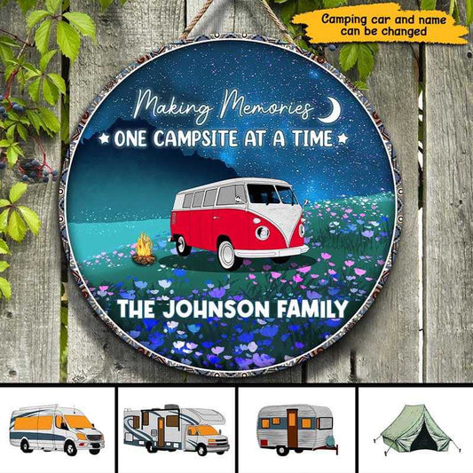 Night Field Camping Personalized Door Hanger Sign