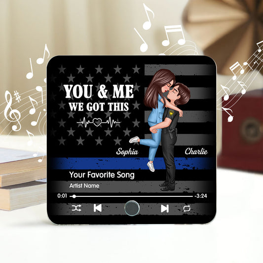 Hero Couple Hugging Kissing Favorite Song  Gift by Occupation Gift For Her Gift For Him Personalized Music Fridge Magnet