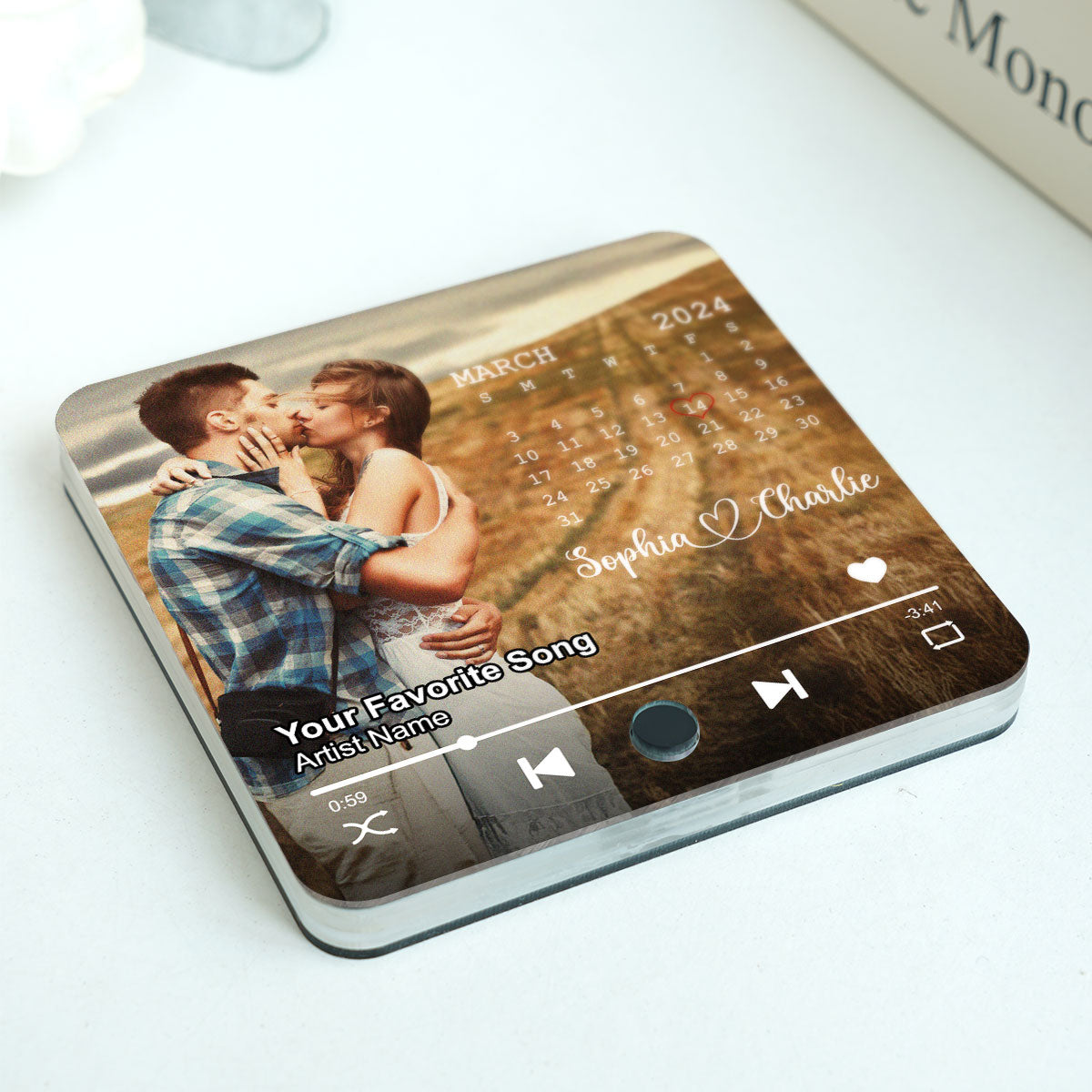 Upload Photo Calendar Anniversary Date Personalized Music Fridge Magnet, Anniversary  Gift For Him, For Her