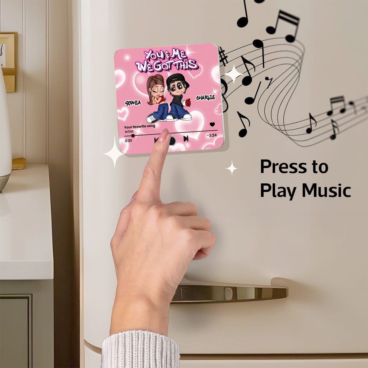 Y2K Couple Personalized Music Fridge Magnet, Heartfelt Gift For Couple, For Him, For Her, Boyfriend, Girlfriend, Husband, Wife