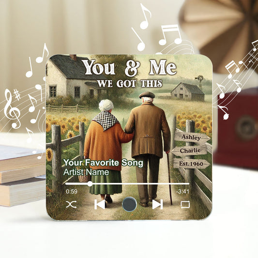 Eternal Love Couple Growing Old Together Personalized Music Fridge Magnet, Heartfelt 2025  Gift, Anniversary Gift For Couple, For Him, For Her, Husband, Wife